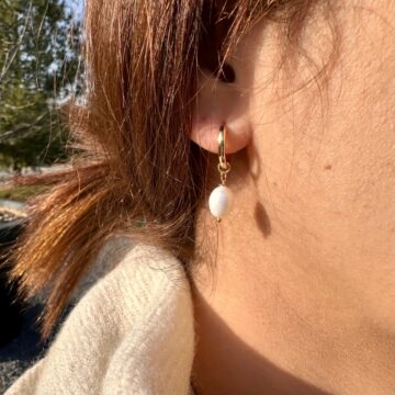 petites créoles plaqué or perle