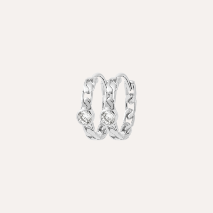 Créoles argent zirconium