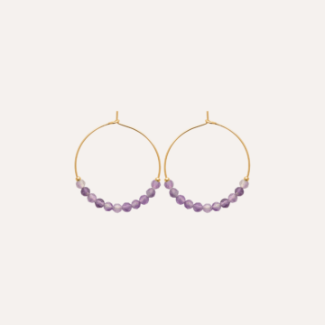 Créoles perles améthyste