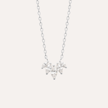 Collier argent zirconium