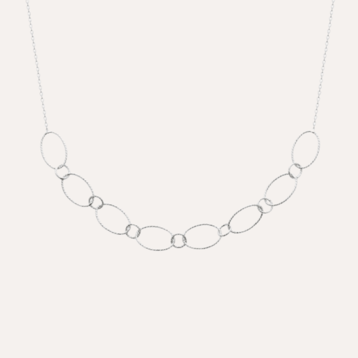 Collier anneaux ovales argent