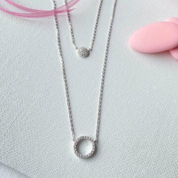 Collier double chaîne argent