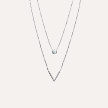 Collier double argent
