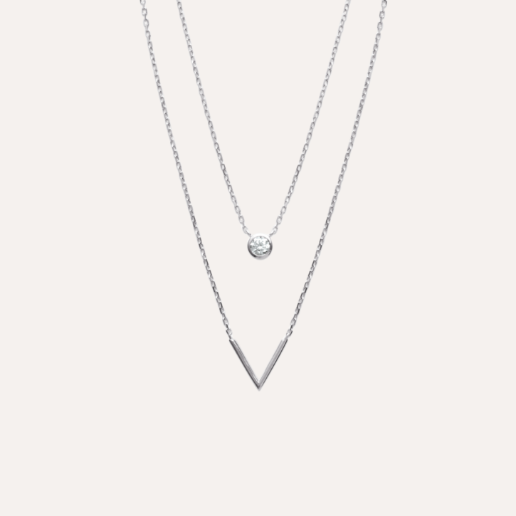 Collier double argent