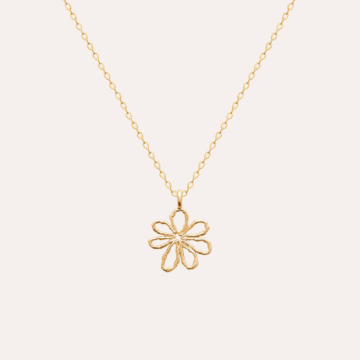 Collier fleur plaqué or