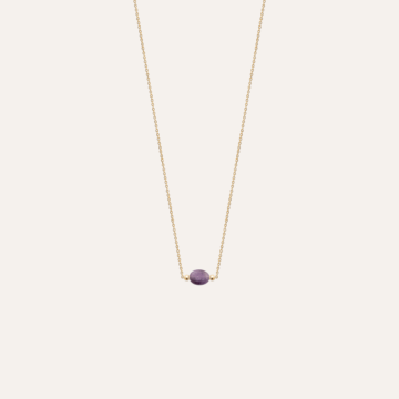 Collier plaqué or améthyste