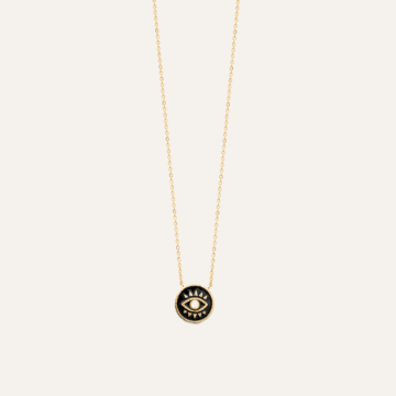 Collier plaqué or oeil noir