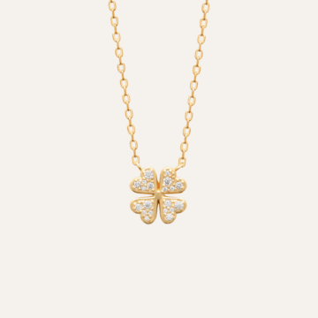 Collier plaqué or trèfle