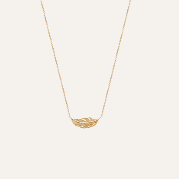 Collier plaqué or Plume