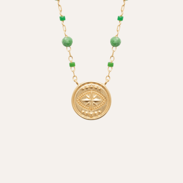 Collier perles vertes