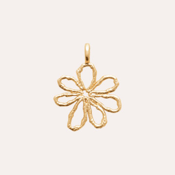 Pendentif fleur plaqué or