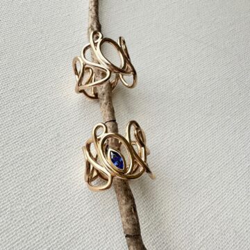 Bague fil enlacé plaqué or