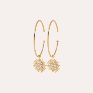 Créoles plaqué or soleil